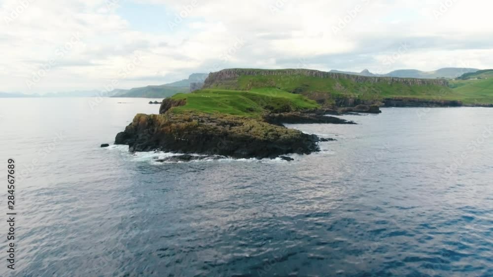 Aerial view on rocky coast - famous Brother's Point on Isle of Skye