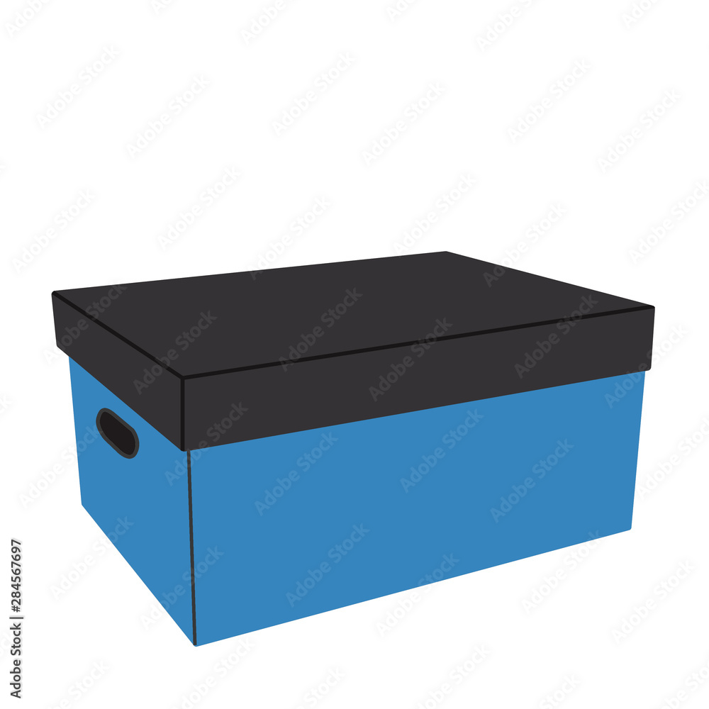 Illustration. Box with a lid. Box with handle Illustration. Box with a lid. Box with handle