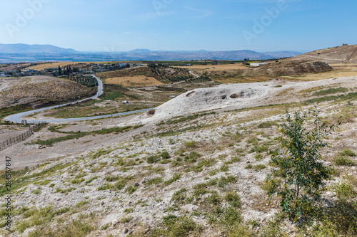 Top view of the mountain valley near Pella (Tabaqat Fahl), Jordan photo