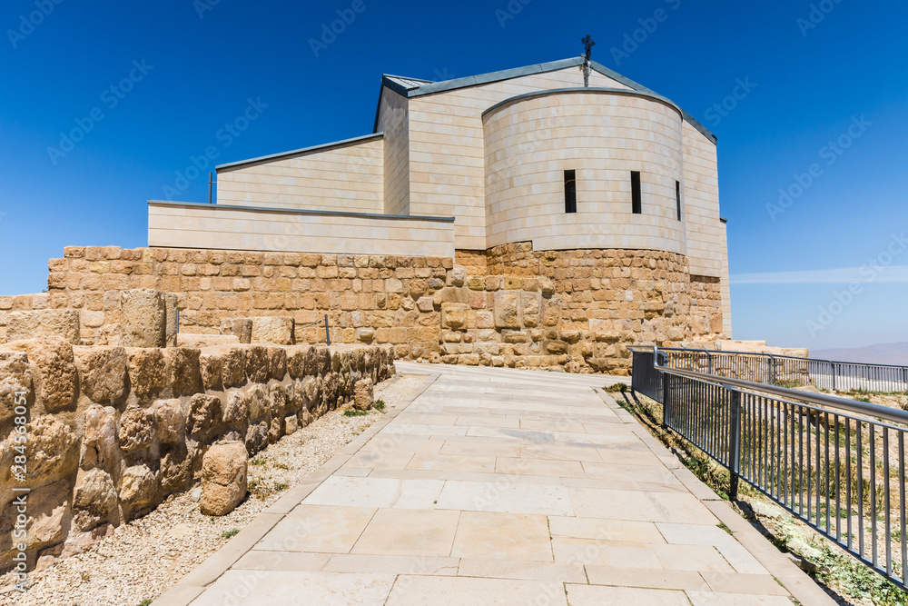 Basilica of Moses on top of Mount Nebo in Jordan