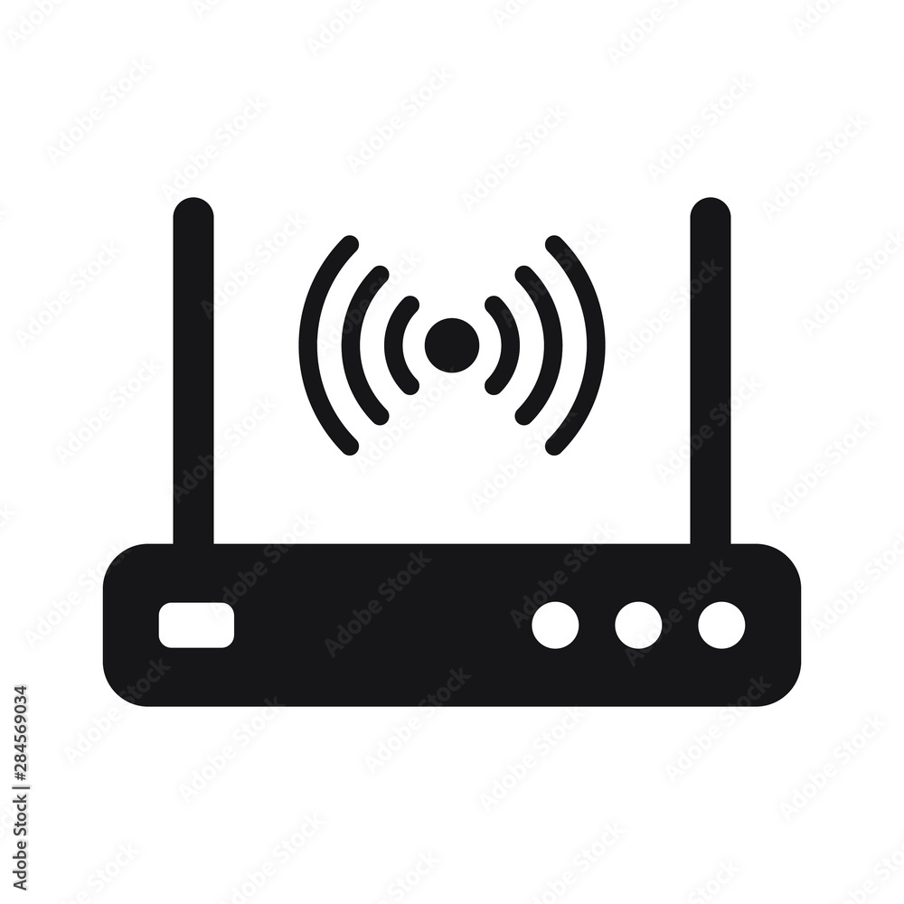 Router related signal icon isolated Router related signal icon isolated