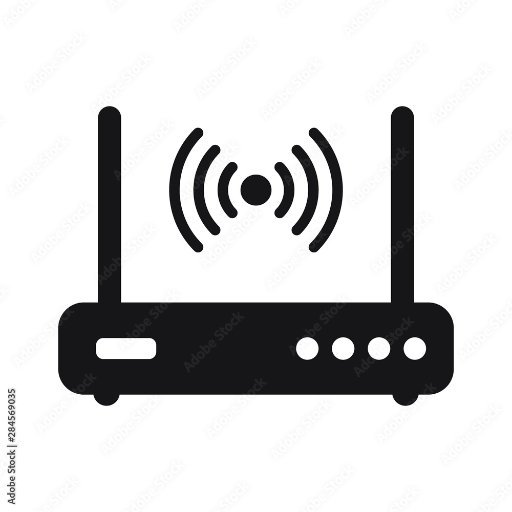Router related signal icon isolated Router related signal icon isolated