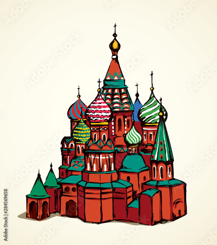 Red Square, Moscow. Vector drawing