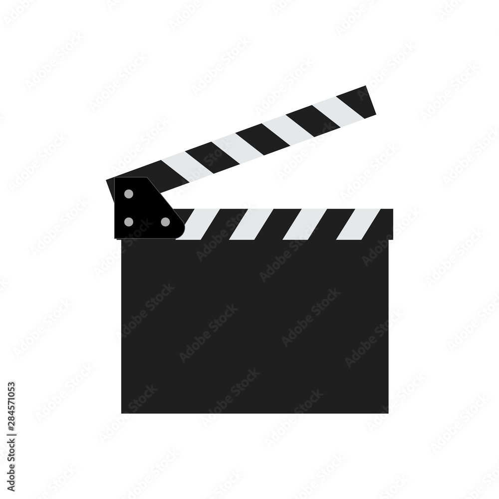 Clapper board vector icon isolated on white background