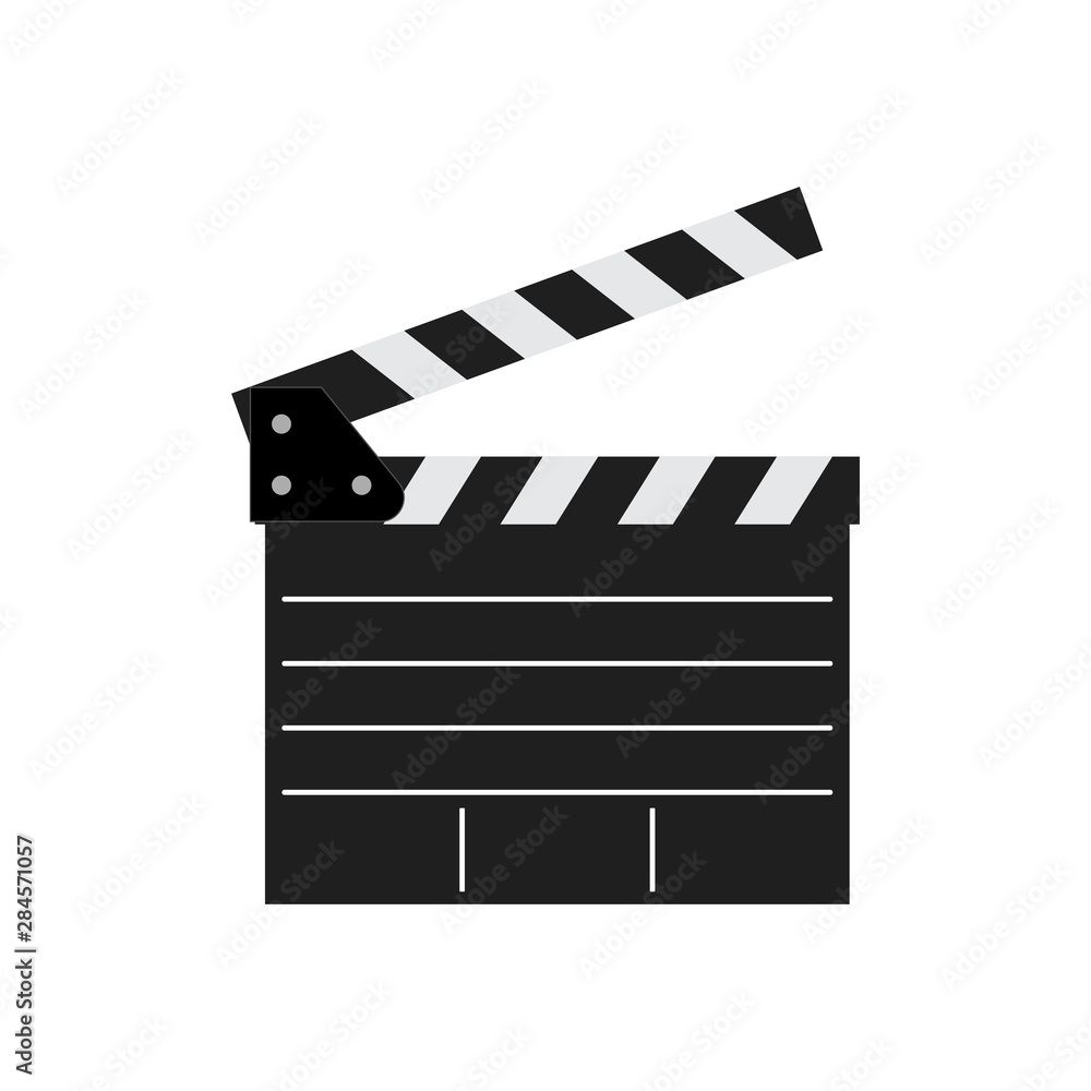 Obraz premium Clapper board vector icon isolated on white background