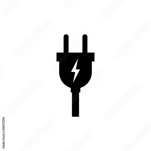 Electric plug vector icon isolated on white background photo