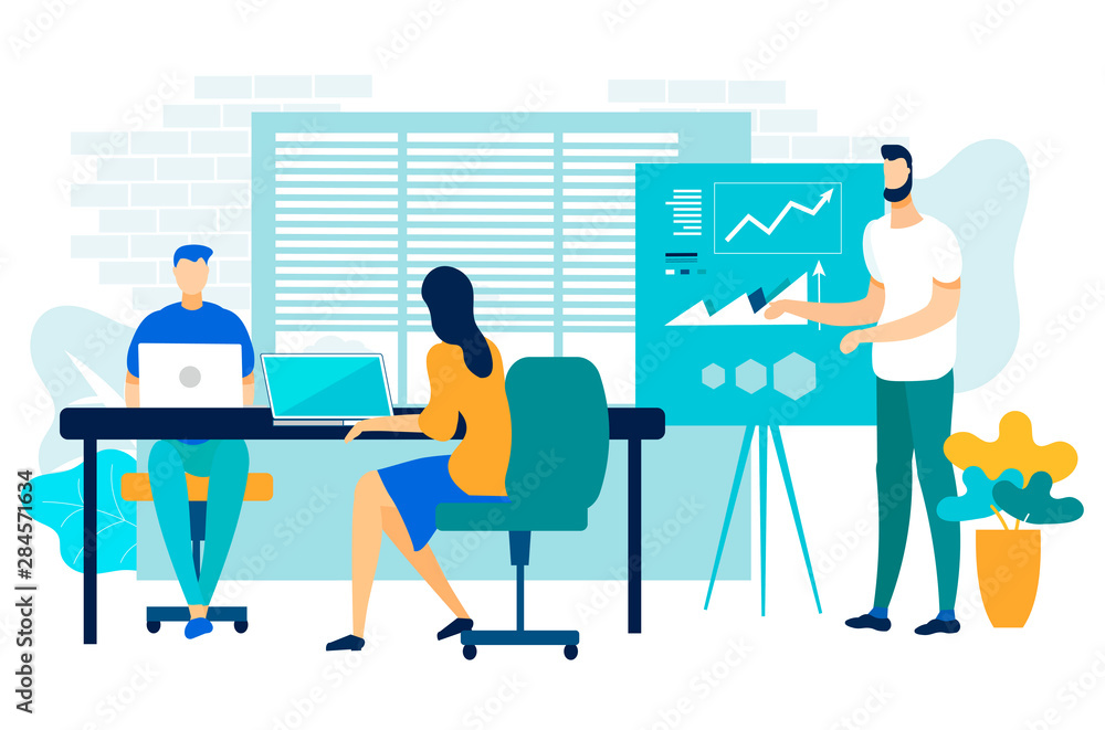 Company Performance Report Vector Illustration. Company Performance Report Vector Illustration.