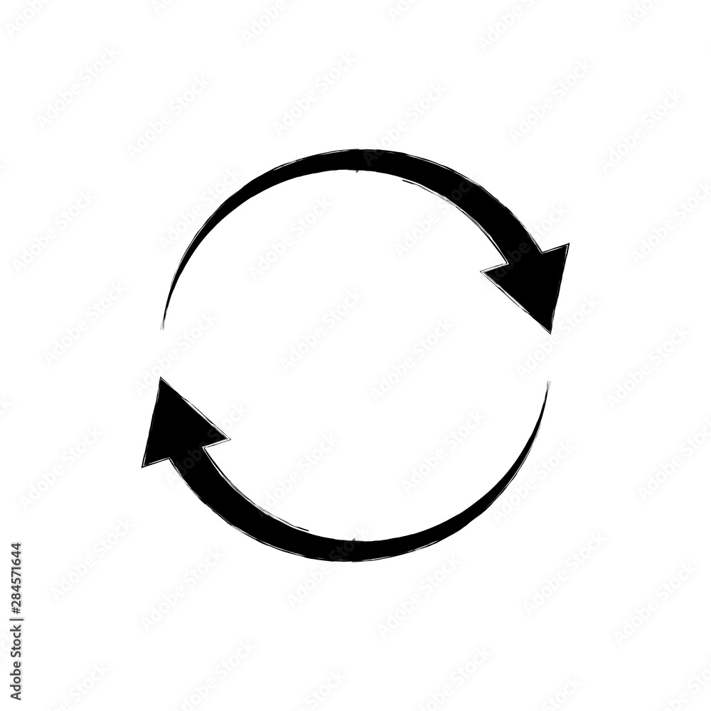 Circular arrow sign vector icon isolated on white background Circular arrow sign vector icon isolated on white background
