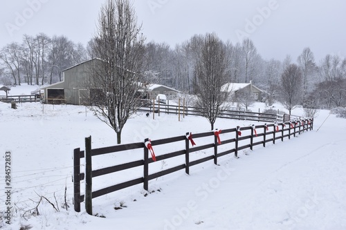 fence in snow