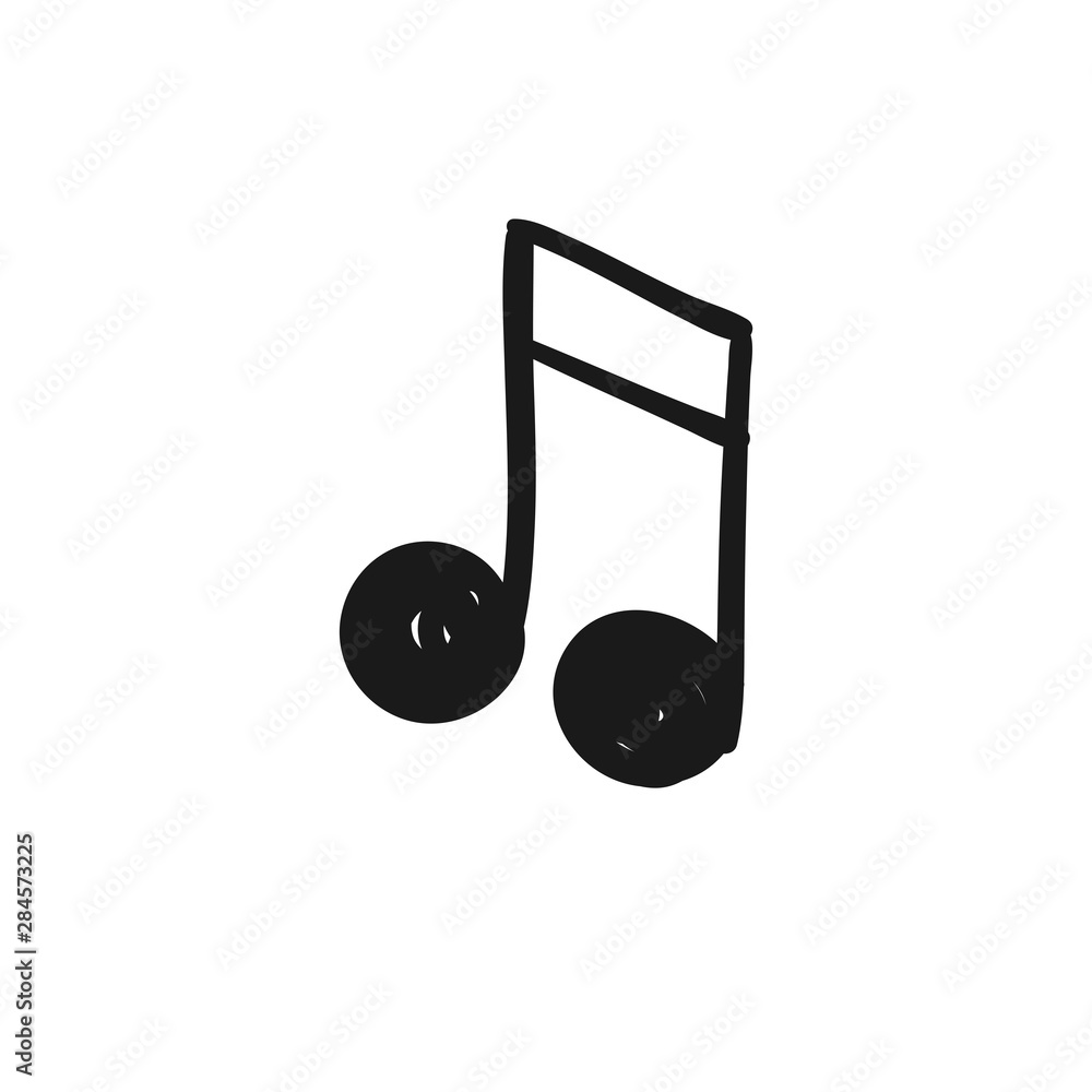 Music note doodle icon, hand drawn musical symbol Music note doodle icon, hand drawn musical symbol