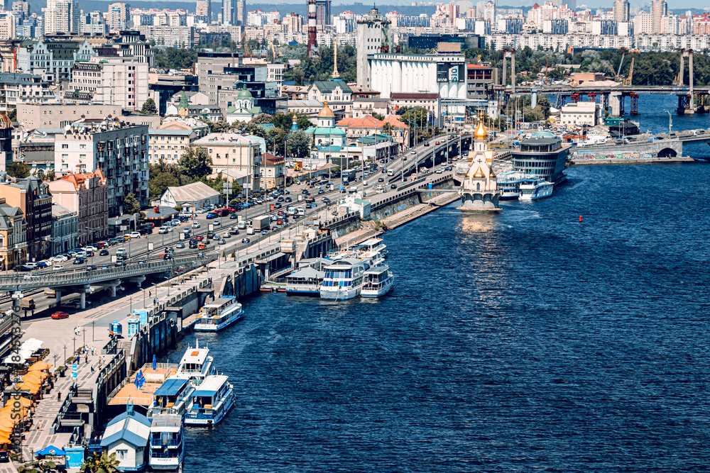 Quay of the city of Kiev, Ukraine.