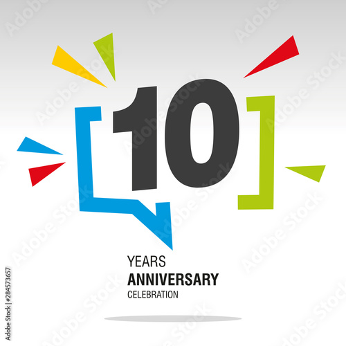 10 Years Anniversary colorful white modern number logo icon banner