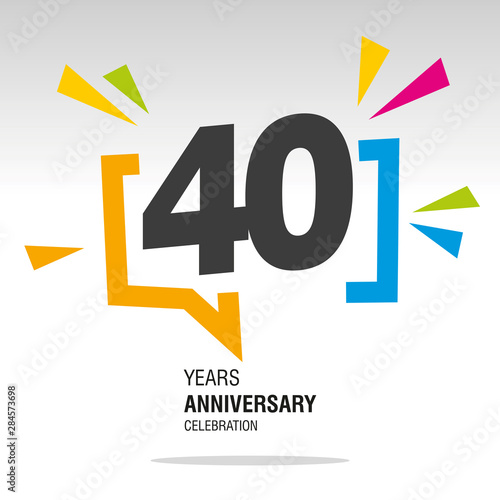 40 Years Anniversary colorful white modern number logo icon banner