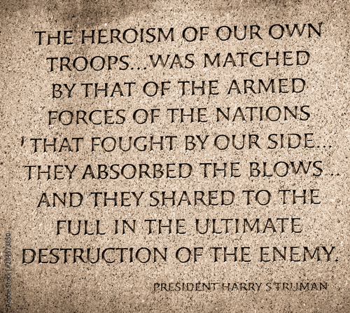 President Truman Quote World War II Memorial National Mall Washington DC