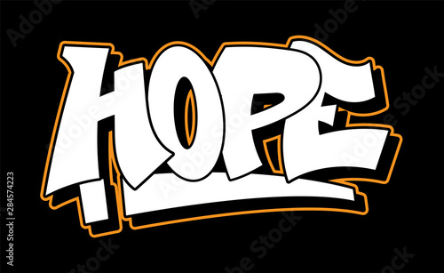 Graffiti style lettering text design