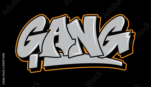 Graffiti style lettering text design