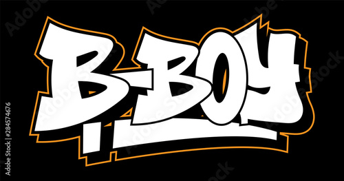 Graffiti style lettering text design
