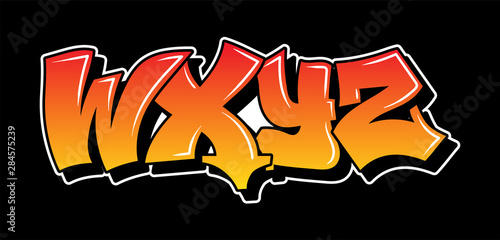 Graffiti style lettering text design