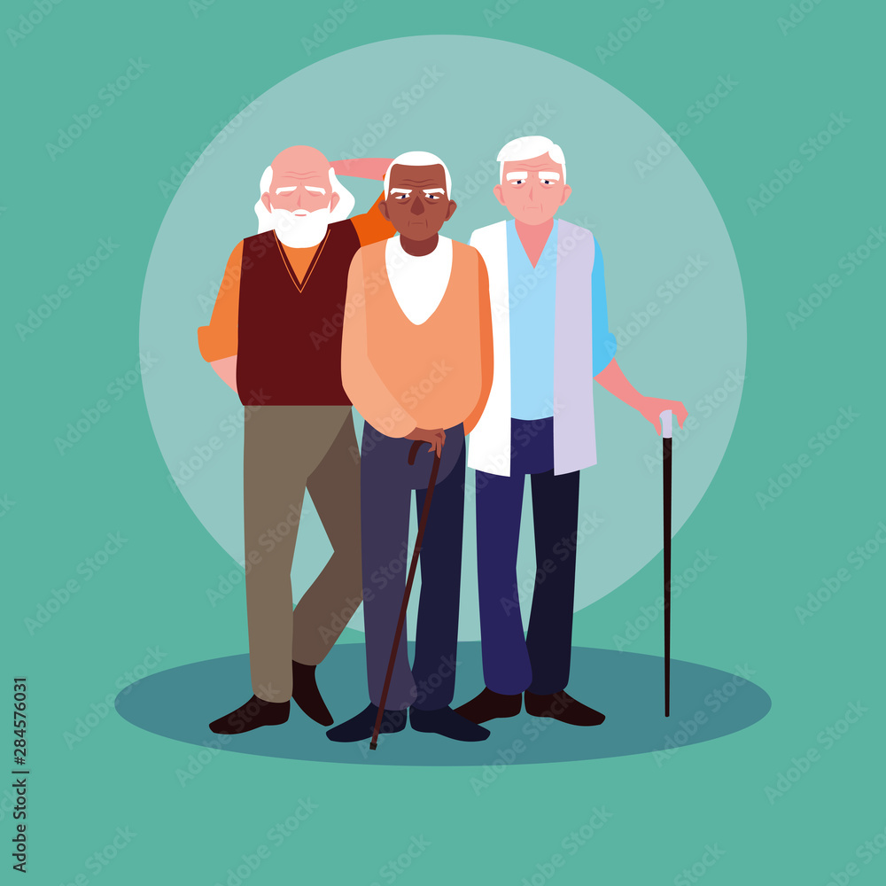 group of old men avatar character group of old men avatar character