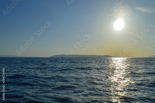 Sunset on Adriatic sea in Brela  Croatia 