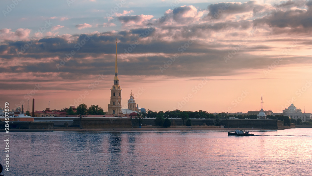 Neva river St. Petersburg with and without ships