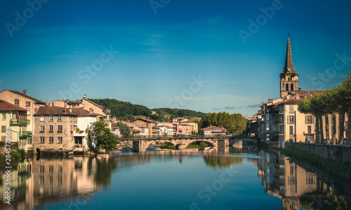 Panoramic view of Saint-Girons in France