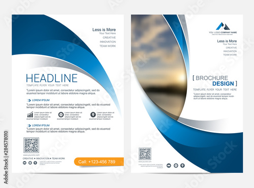 Brochure or flyer layout template, annual report cover design background