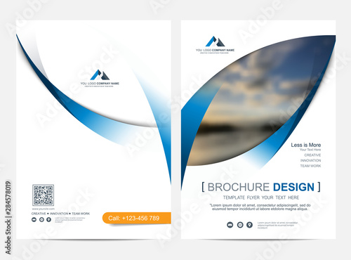 Brochure or flyer layout template, annual report cover design background