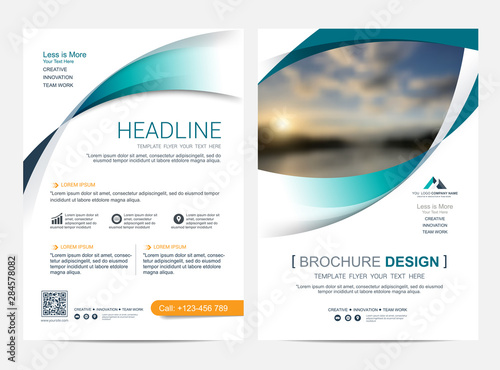 Brochure or flyer layout template, annual report cover design background