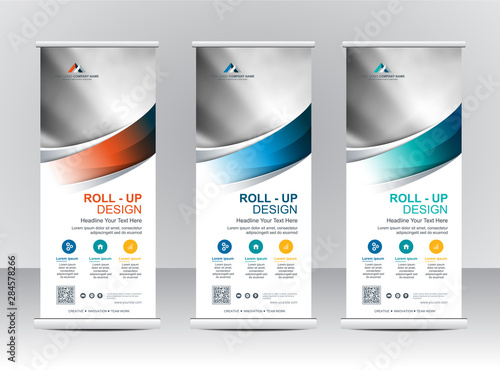 Roll up banner stand template design