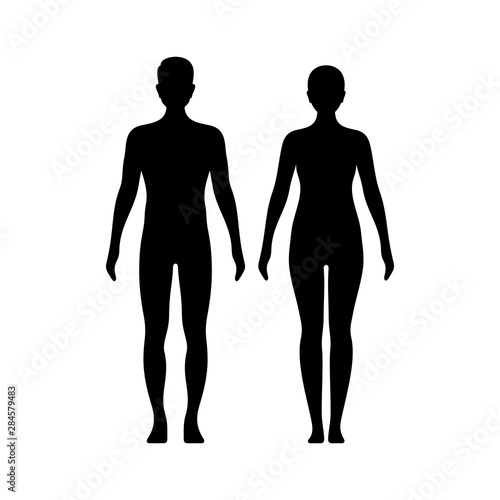 Male and female model figures vector illustration