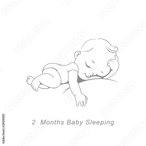 Little baby of 2 month. baby development milestones in first year.