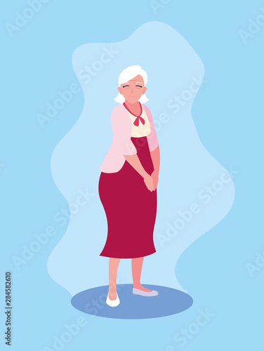 cute old woman avatar character
