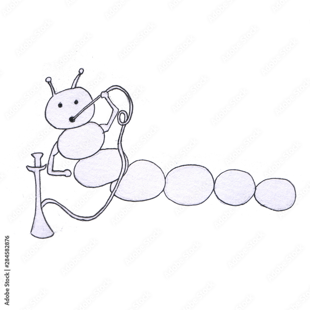 Caterpillar with a hookah - One of the characters in the book of Lewis Carroll Caterpillar with a hookah - One of the characters in the book of Lewis Carroll