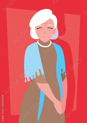 old woman with dress avatar character