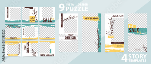 Trendy editable template for social networks