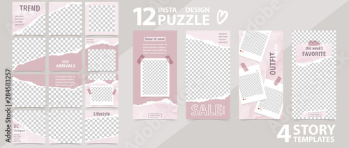 Trendy editable template for social networks