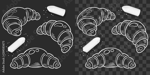 Croissant and piece of chalk