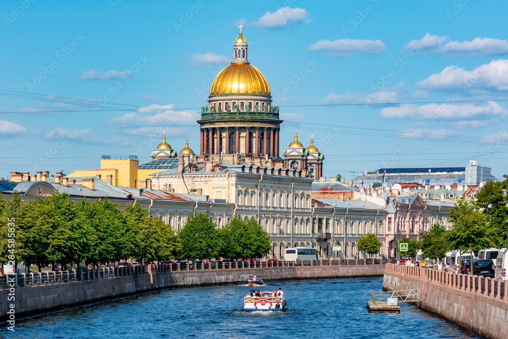 St. Isaac's Cathedral dome and Moyka river, Saint Petersburg, Russia