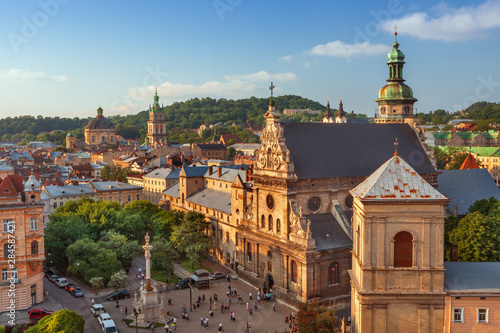 Wallpaper Mural Lviv - historival city old town skyline at sunset, Ukraine Torontodigital.ca