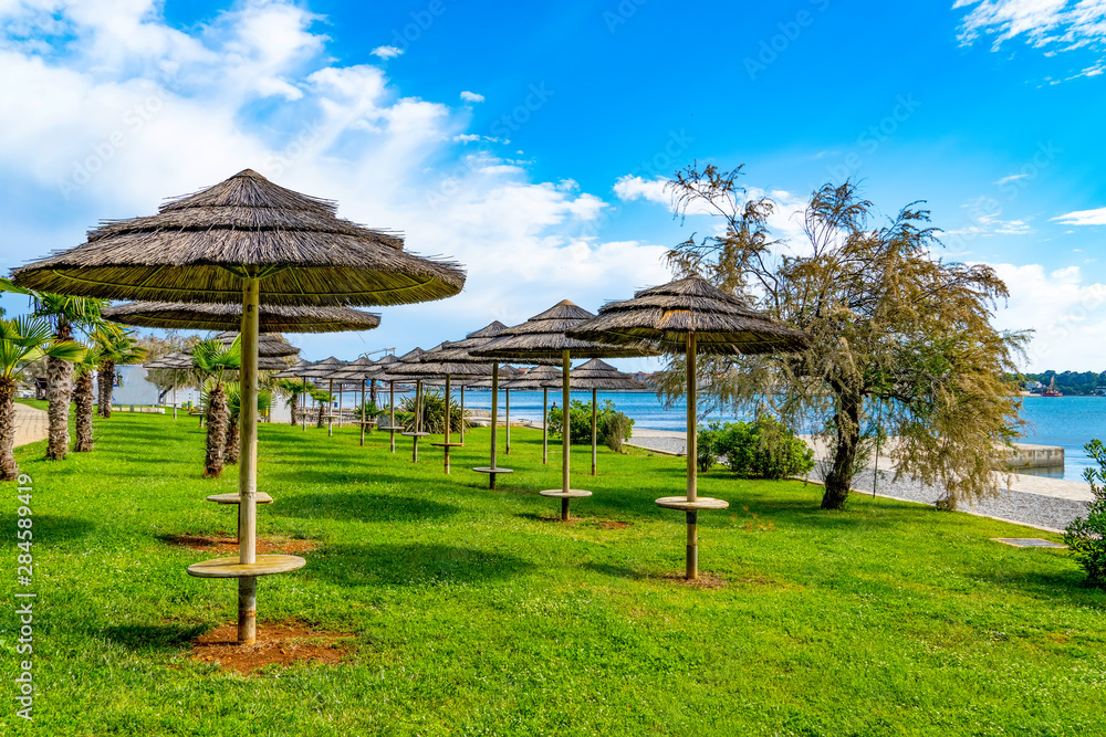 Strand Porec, Istrien, Kroatien Strand Porec, Istrien, Kroatien