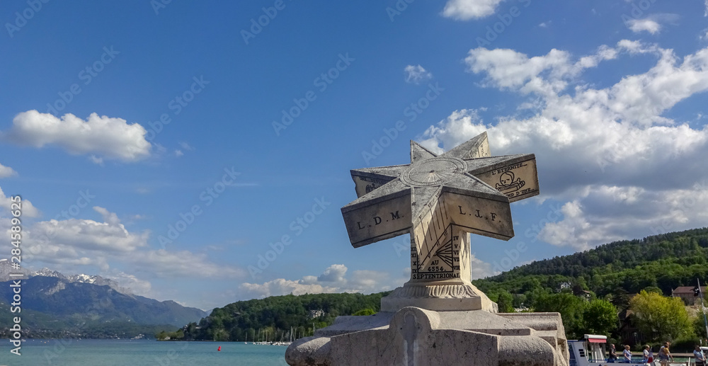 Cosy and beautiful Annecy - city in France with lake and mountains