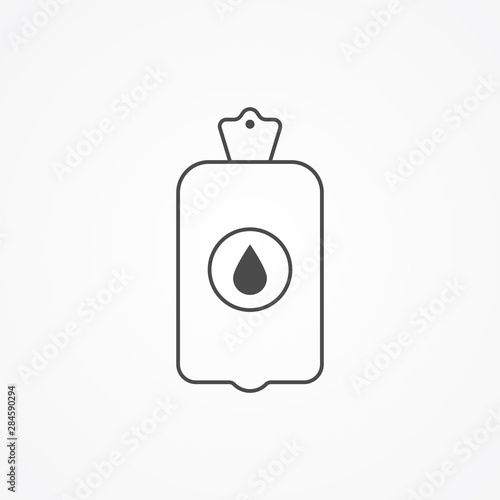 Hot water bottle vector icon sign symbol