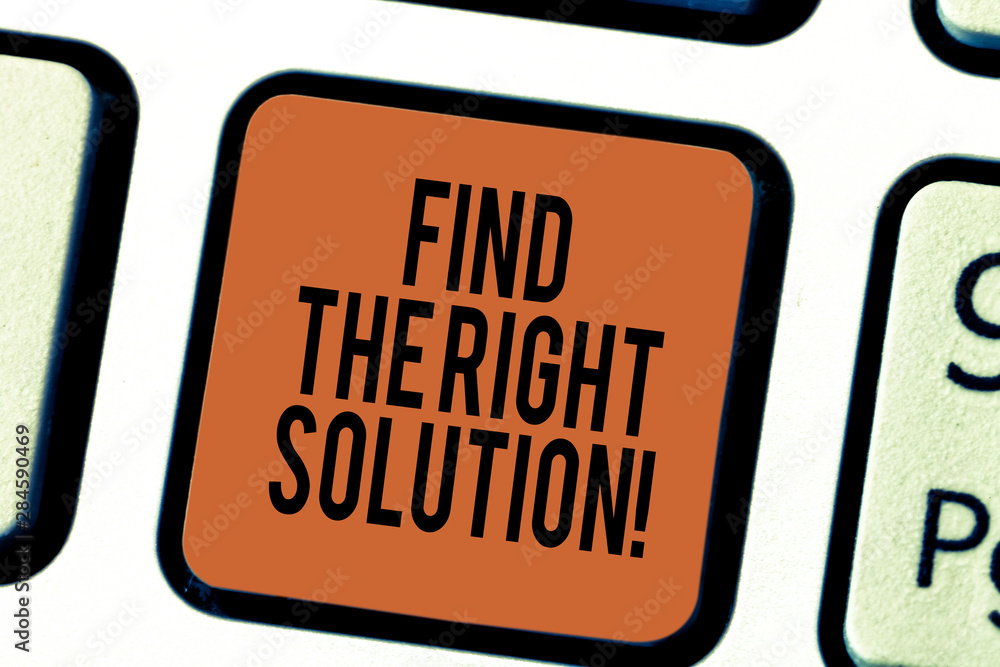 Handwriting text writing Find The Right Solution. Concept meaning Search for the best alternative to solve problems Keyboard key Intention to create computer message pressing keypad idea Handwriting text writing Find The Right Solution. Concept meaning Search for the best alternative to solve problems Keyboard key Intention to create computer message pressing keypad idea