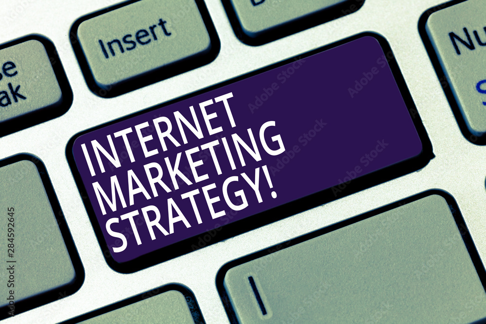 Word writing text Internet Marketing Strategy. Business concept for Advertising products and services online Keyboard key Intention to create computer message pressing keypad idea Word writing text Internet Marketing Strategy. Business concept for Advertising products and services online Keyboard key Intention to create computer message pressing keypad idea