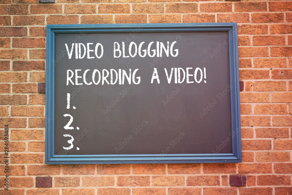 Word writing text Video Blogging Recording A Video. Business concept for Social media networking blogger influence Word writing text Video Blogging Recording A Video. Business concept for Social media networking blogger influence