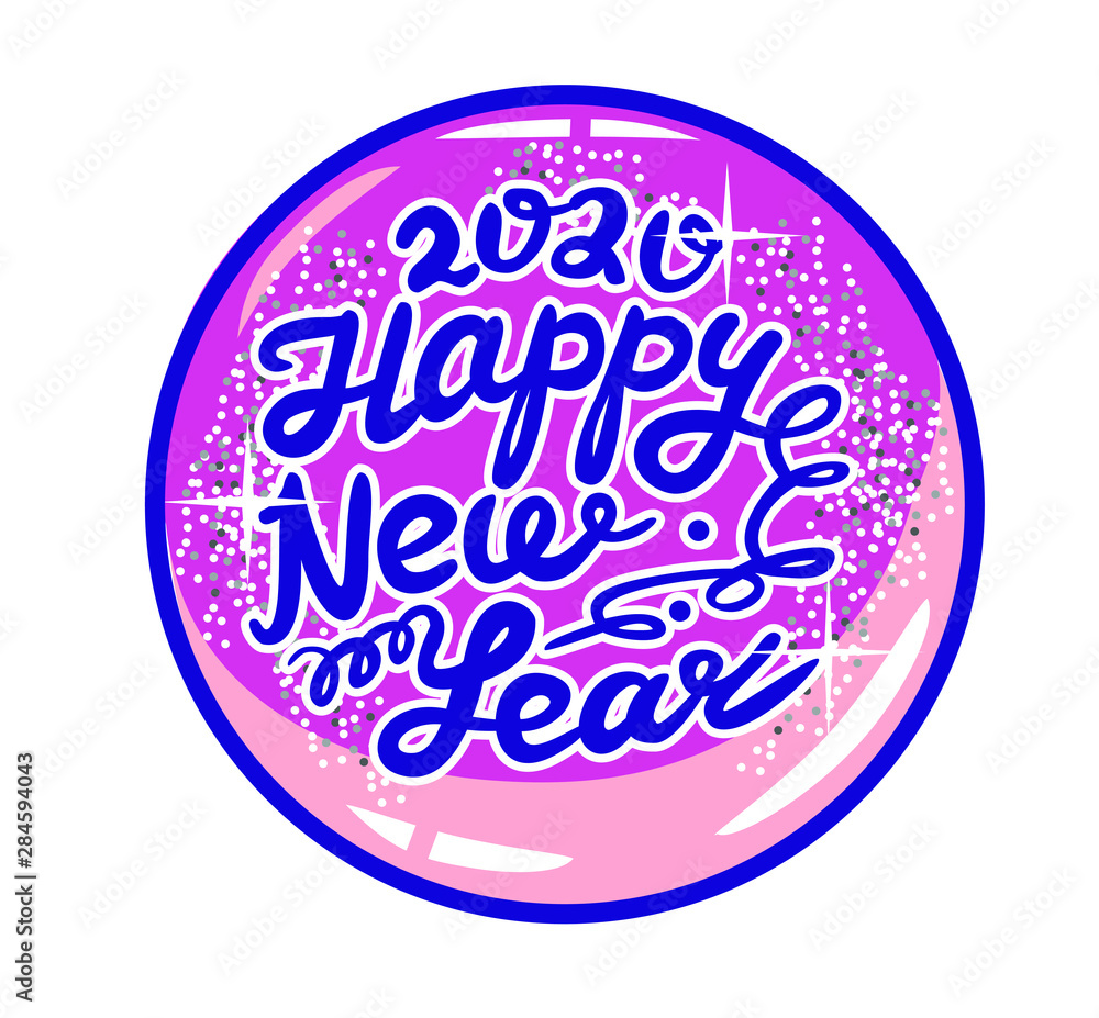 Congratulations on the New Year in ball with confetti Congratulations on the New Year in ball with confetti