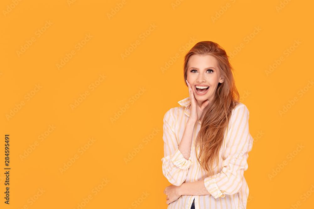 Smiling beautiful girl, emotions, expression.