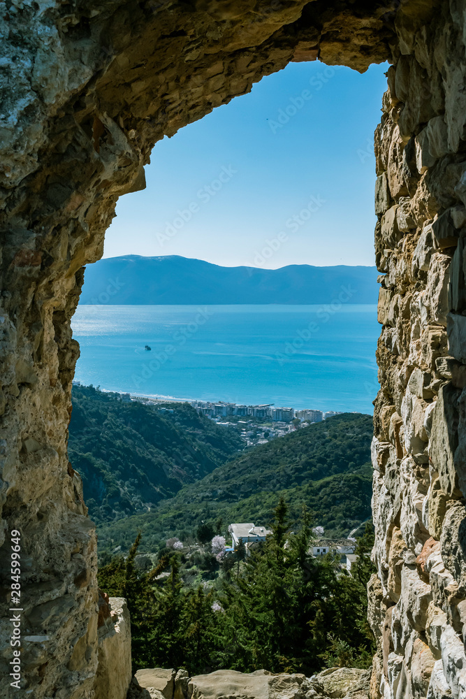 View of Vlora shore and Karaburun Bay