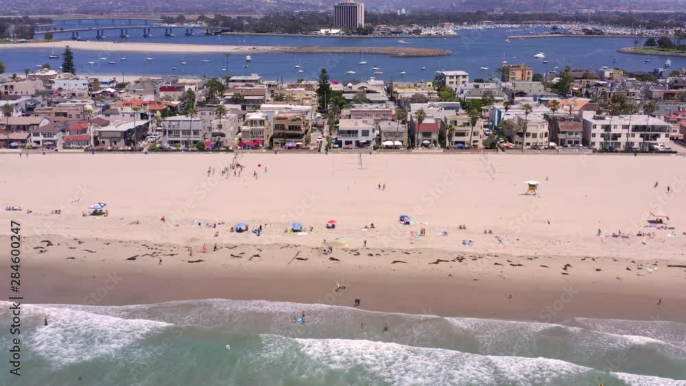 Aerial Pan from Left to Right of South Mission Beach San Diego 2 Aerial Pan from Left to Right of South Mission Beach San Diego 2